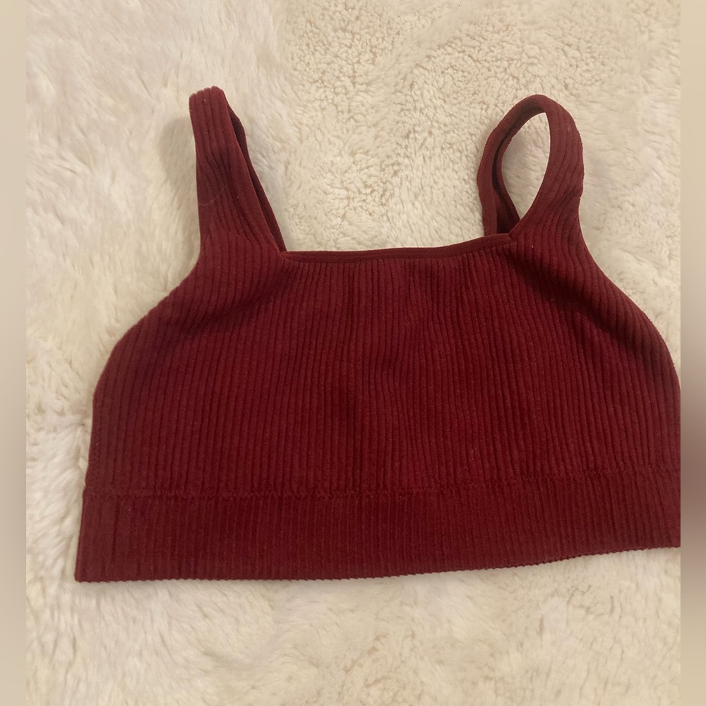 Maurices Burgundy Ribbed Knit Bralette  Women’s 1x